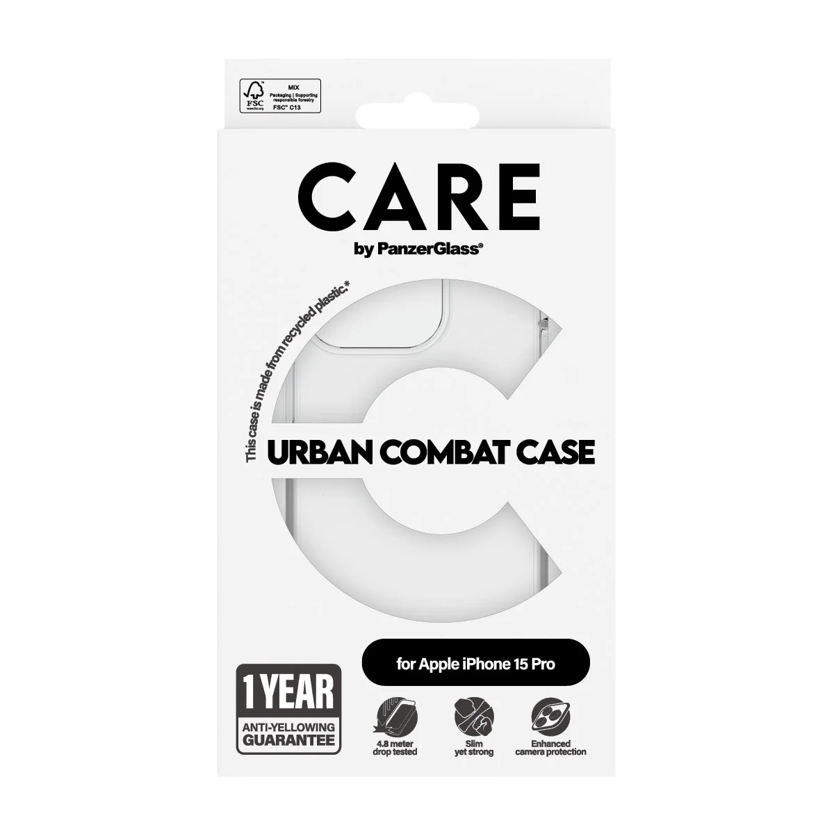 CARE™ by PanzerGlass® Urban Combat Case Transparent iPhone 15 Pro - Image 3