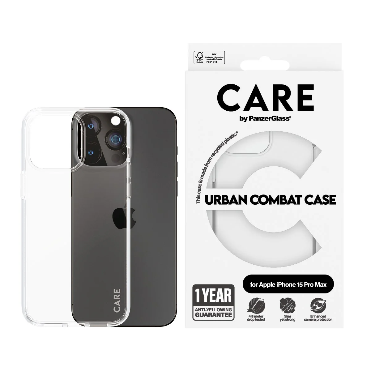 CARE™ by PanzerGlass® Urban Combat Case Transparent iPhone 15 Pro Max - Image 2