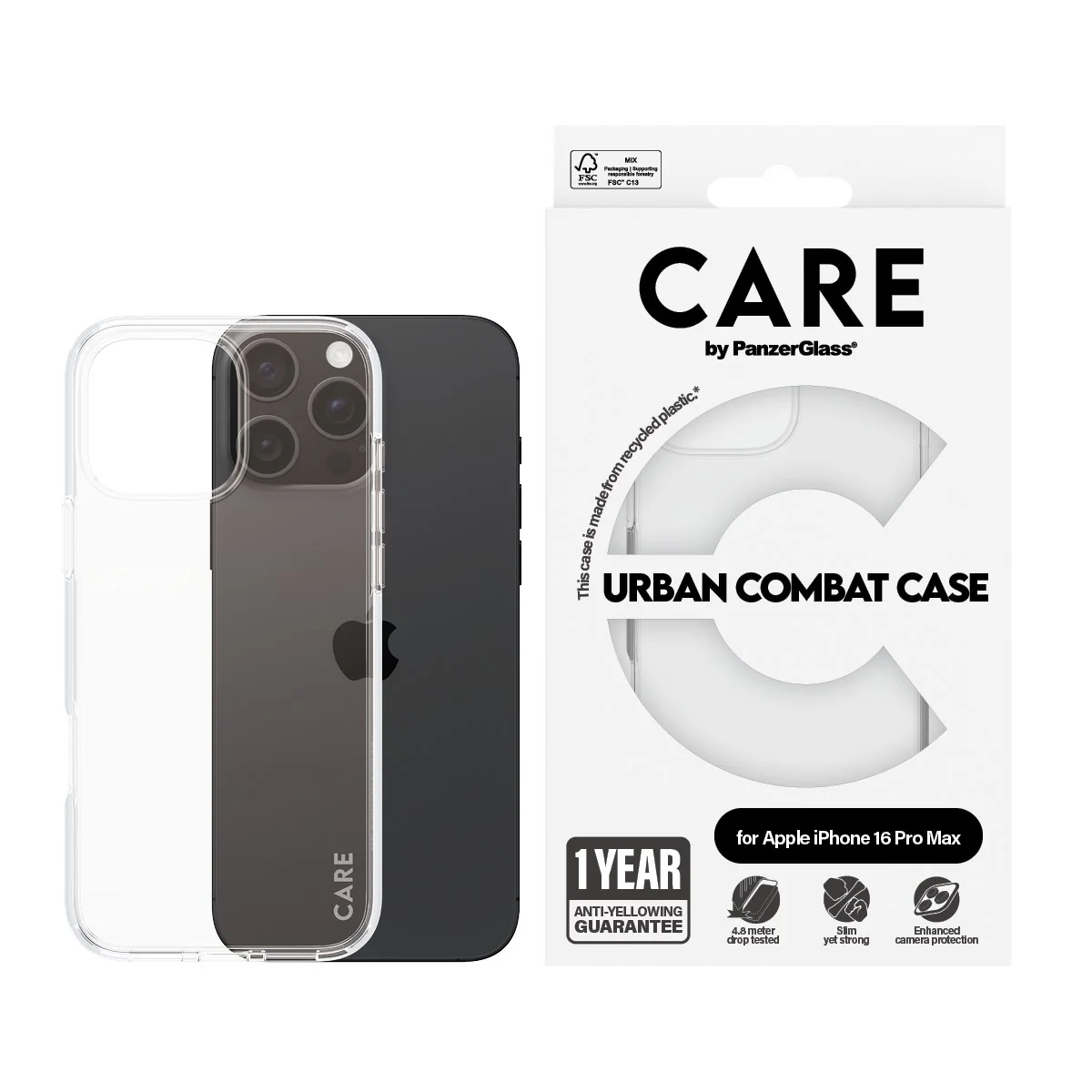 CARE™ by PanzerGlass® Urban Combat Case Transparent iPhone 16 Pro Max - Image 2
