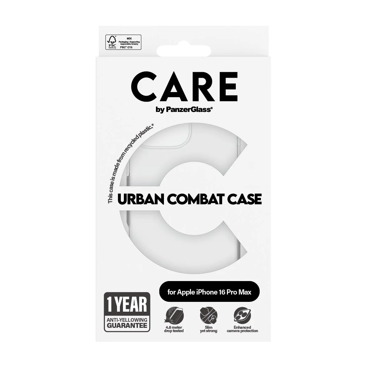 CARE™ by PanzerGlass® Urban Combat Case Transparent iPhone 16 Pro Max - Image 3