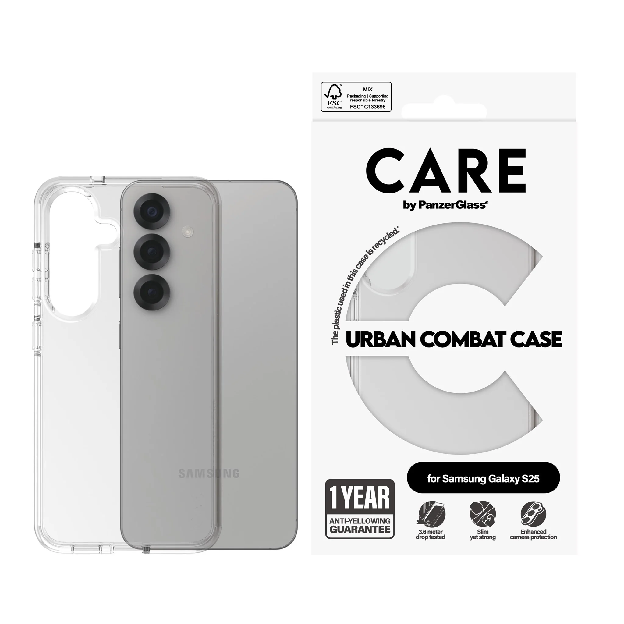 CARE™ by PanzerGlass® Urban Combat Case Transparent Samsung Galaxy S25 - Image 2