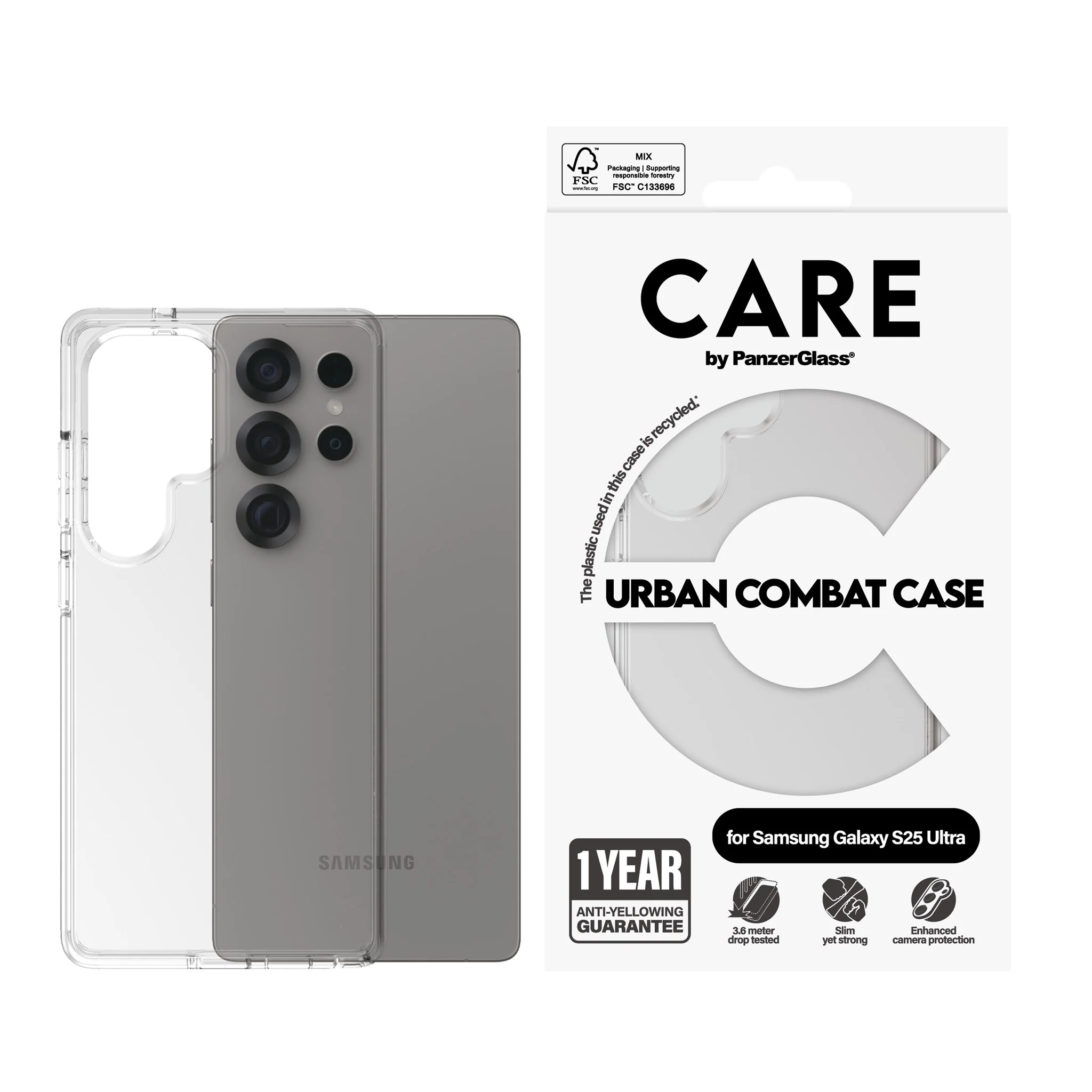CARE⢠by PanzerGlass® Urban Combat Case Transparent Samsung Galaxy S25 Ultra - Image 2