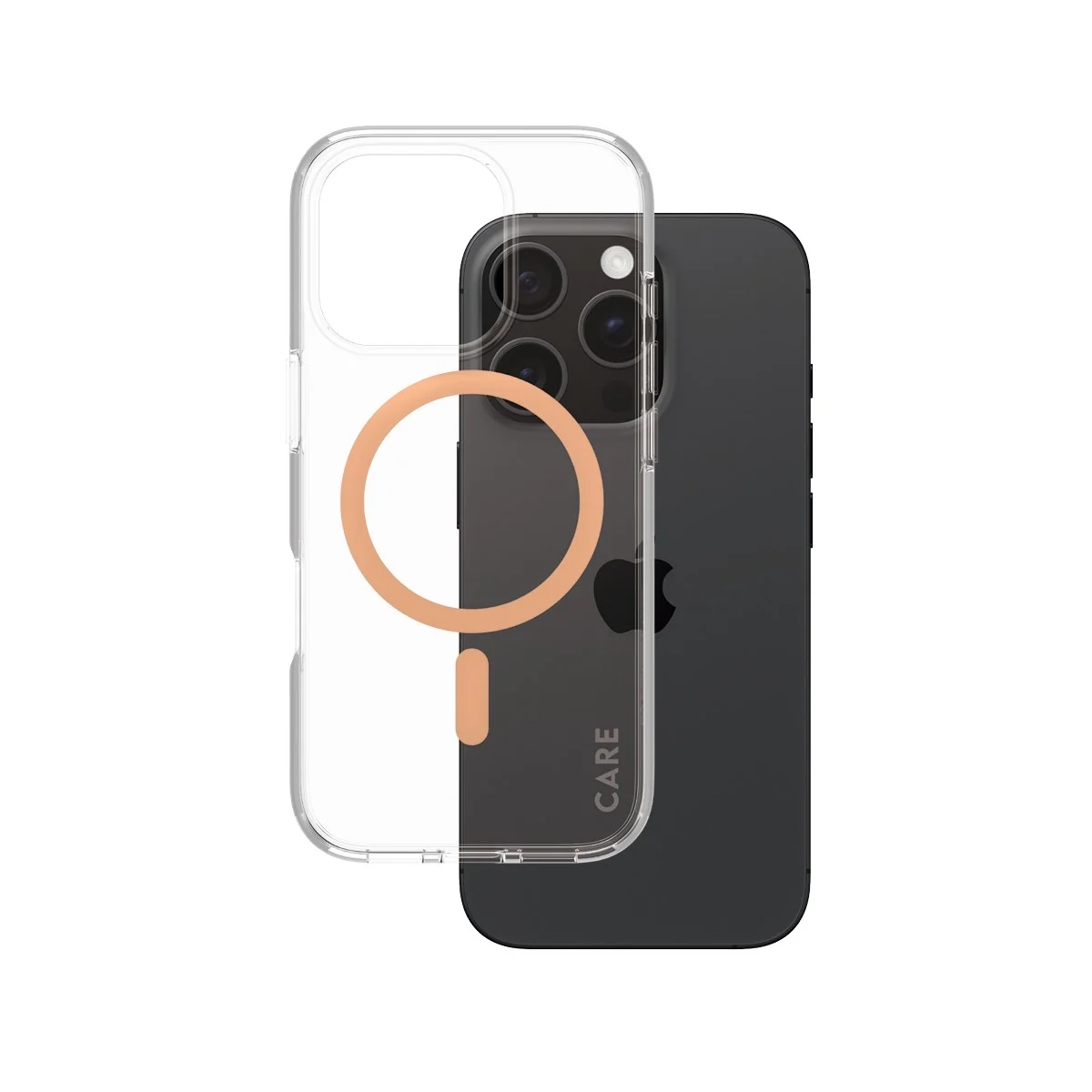 CARE™ by PanzerGlass® Urban Combat Case Transparent w. Peachy MagSafe iPhone 16 Pro