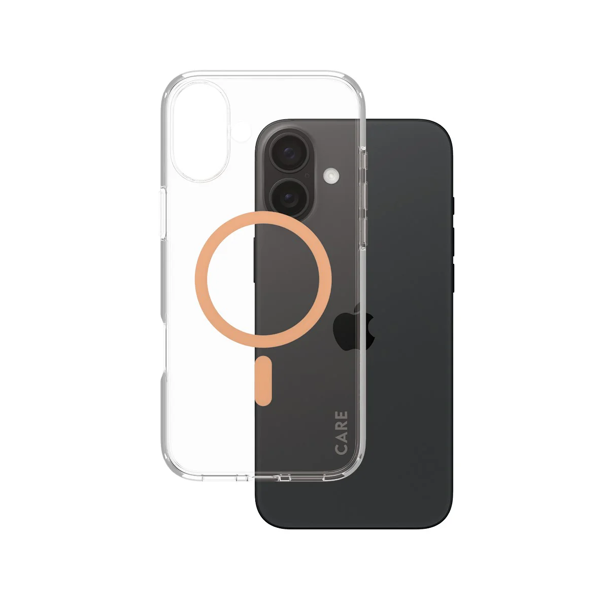 CARE™ by PanzerGlass® Urban Combat Case Transparent w. Peachy MagSafe iPhone 16 Plus