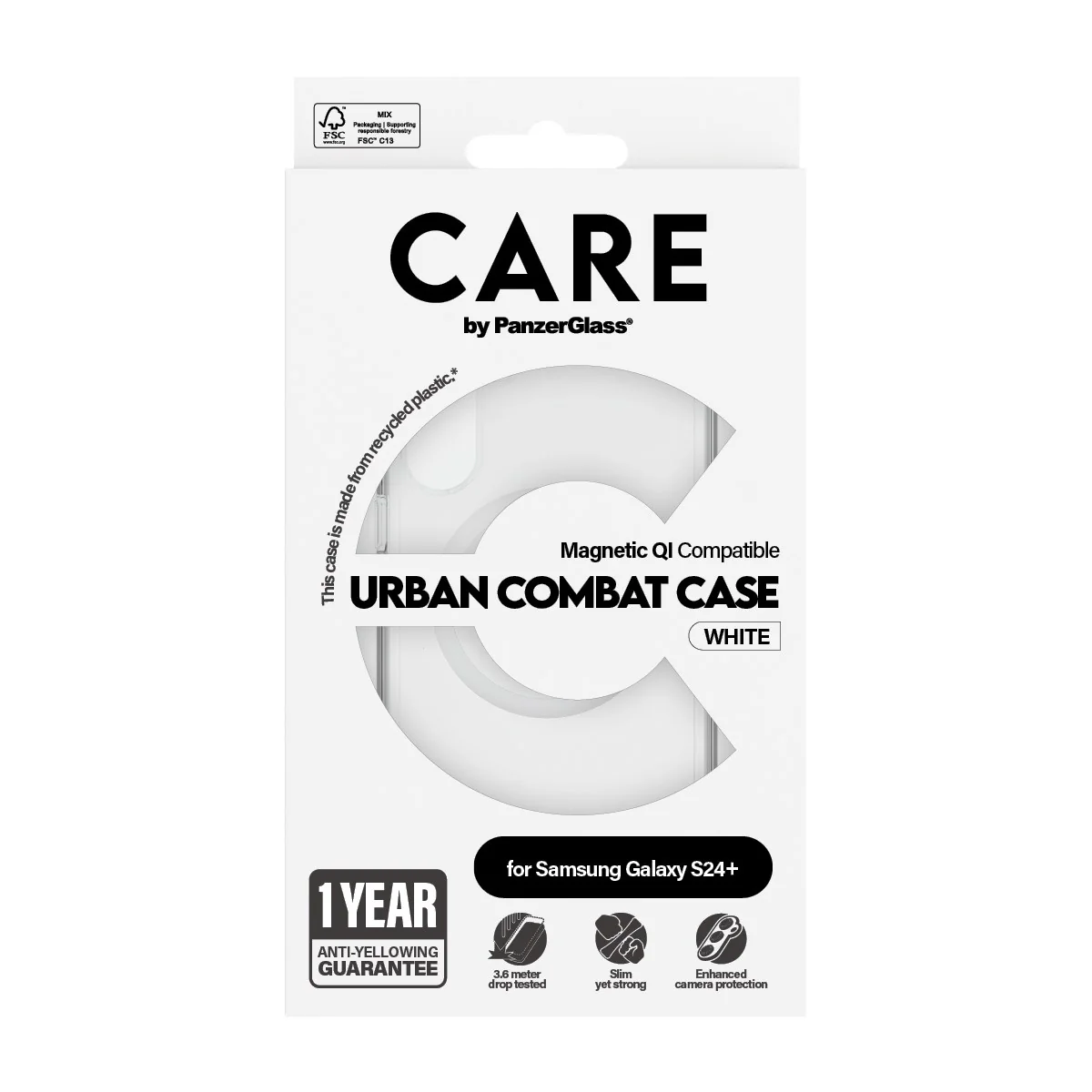 CARE⢠by PanzerGlass® Urban Combat Case Transparent w. White Qi Compatible Samsung Galaxy S24+ - Image 3