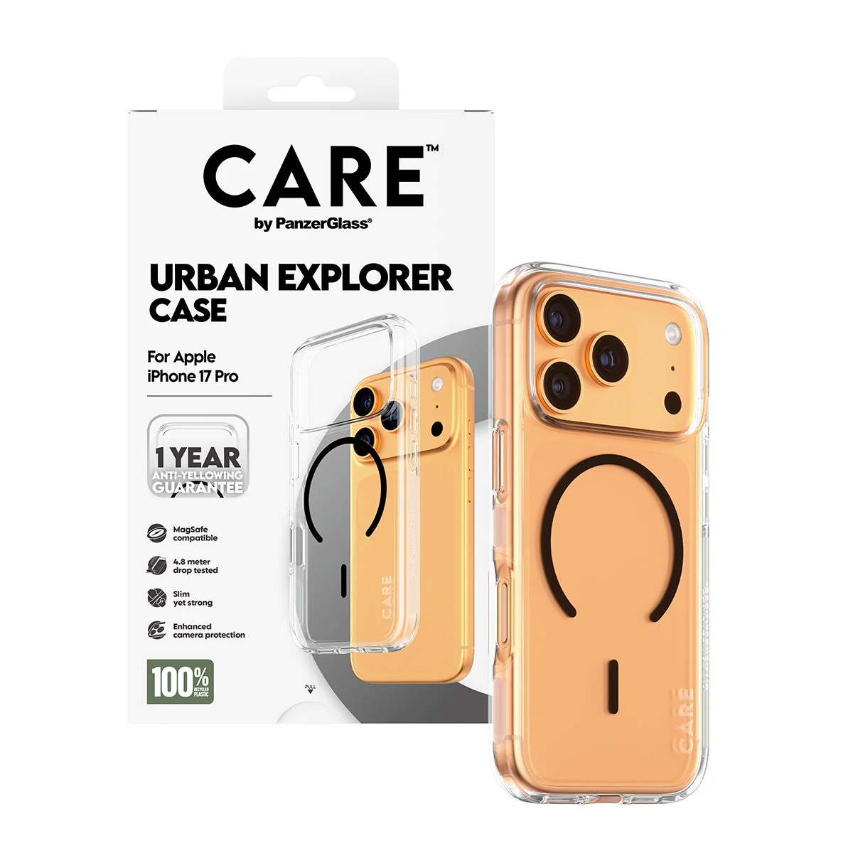 CARE™ by PanzerGlass® Urban Explorer Case Transparent w. Black MagSafe iPhone 17 Pro - Image 5