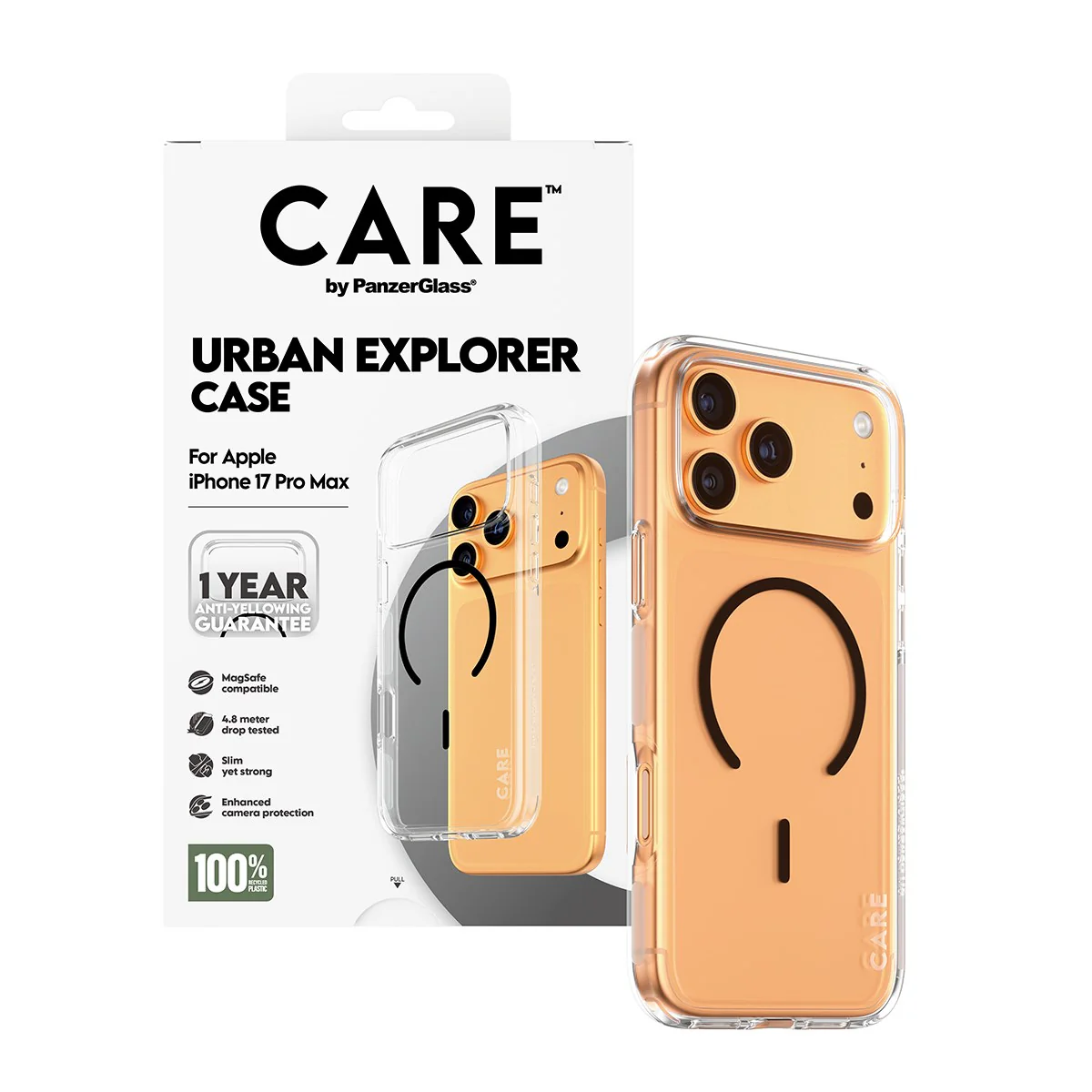 CARE™ by PanzerGlass® Urban Explorer Case Transparent w. Black MagSafe iPhone 17 Pro Max - Image 5