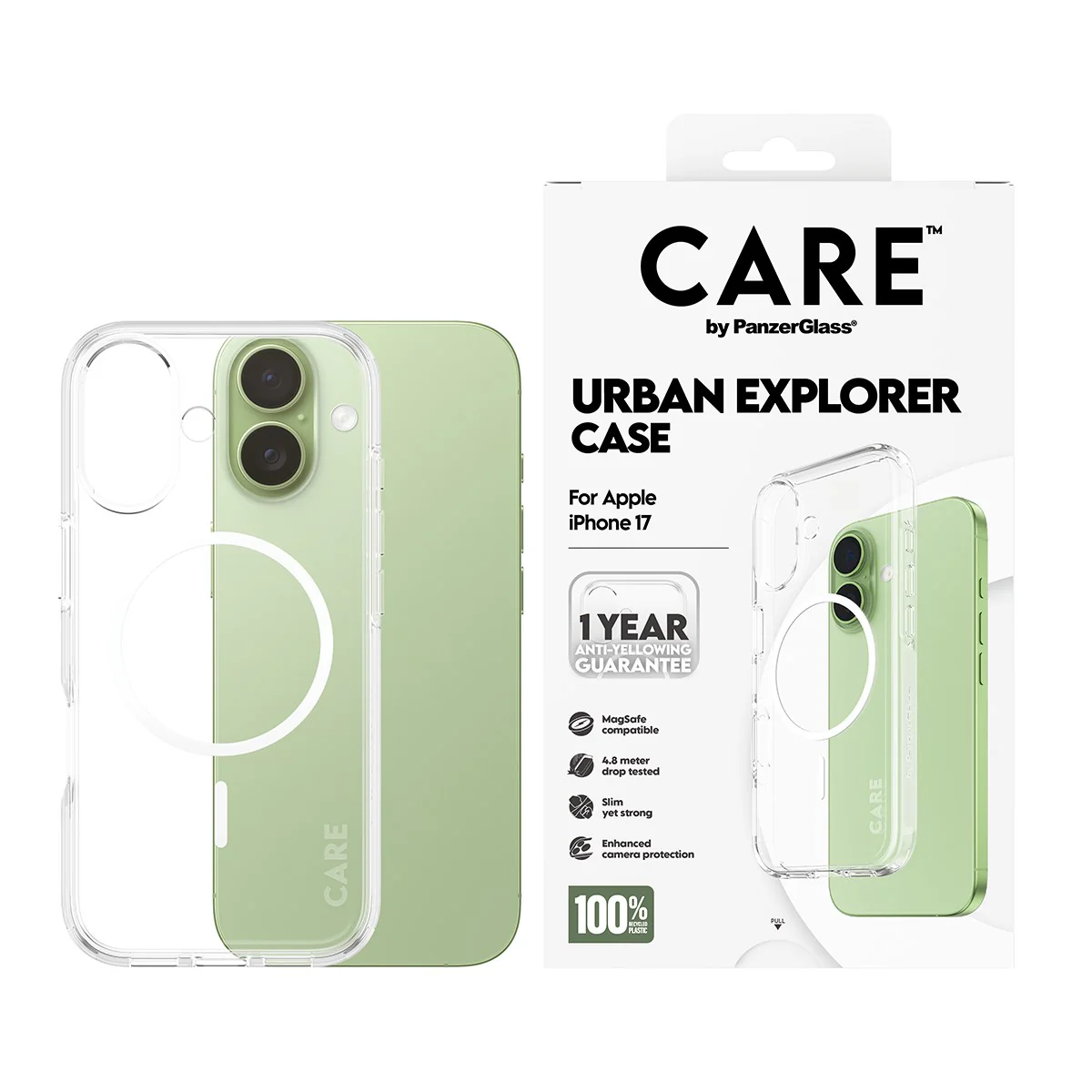 CARE⢠by PanzerGlass® Urban Explorer Case Transparent w. White MagSafe iPhone 17 - Image 2