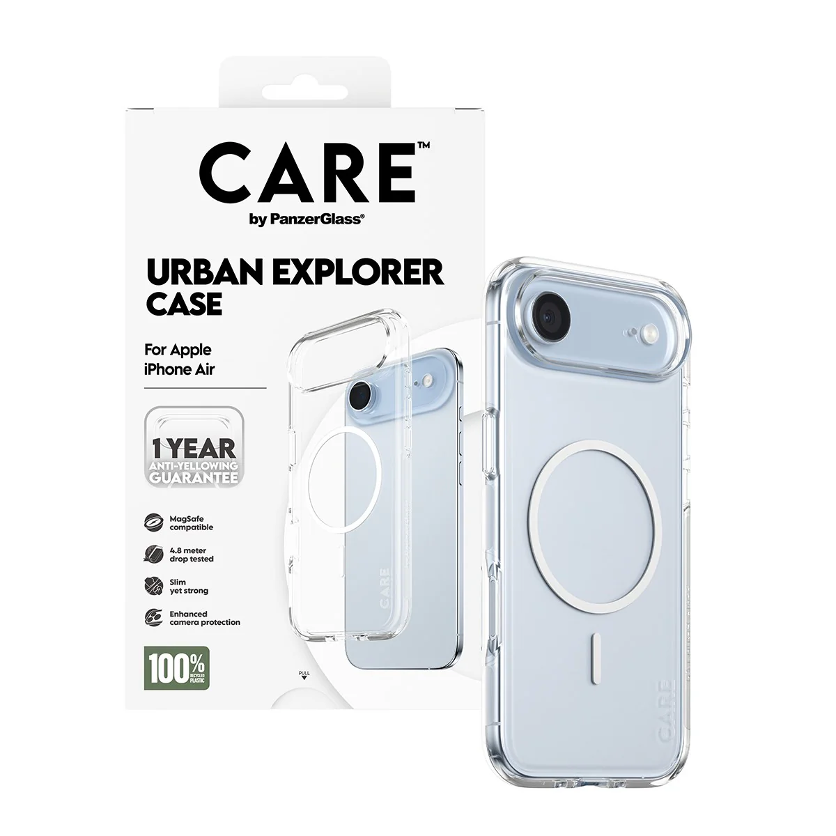 CARE™ by PanzerGlass® Urban Explorer Case Transparent w. White MagSafe iPhone Air - Image 5