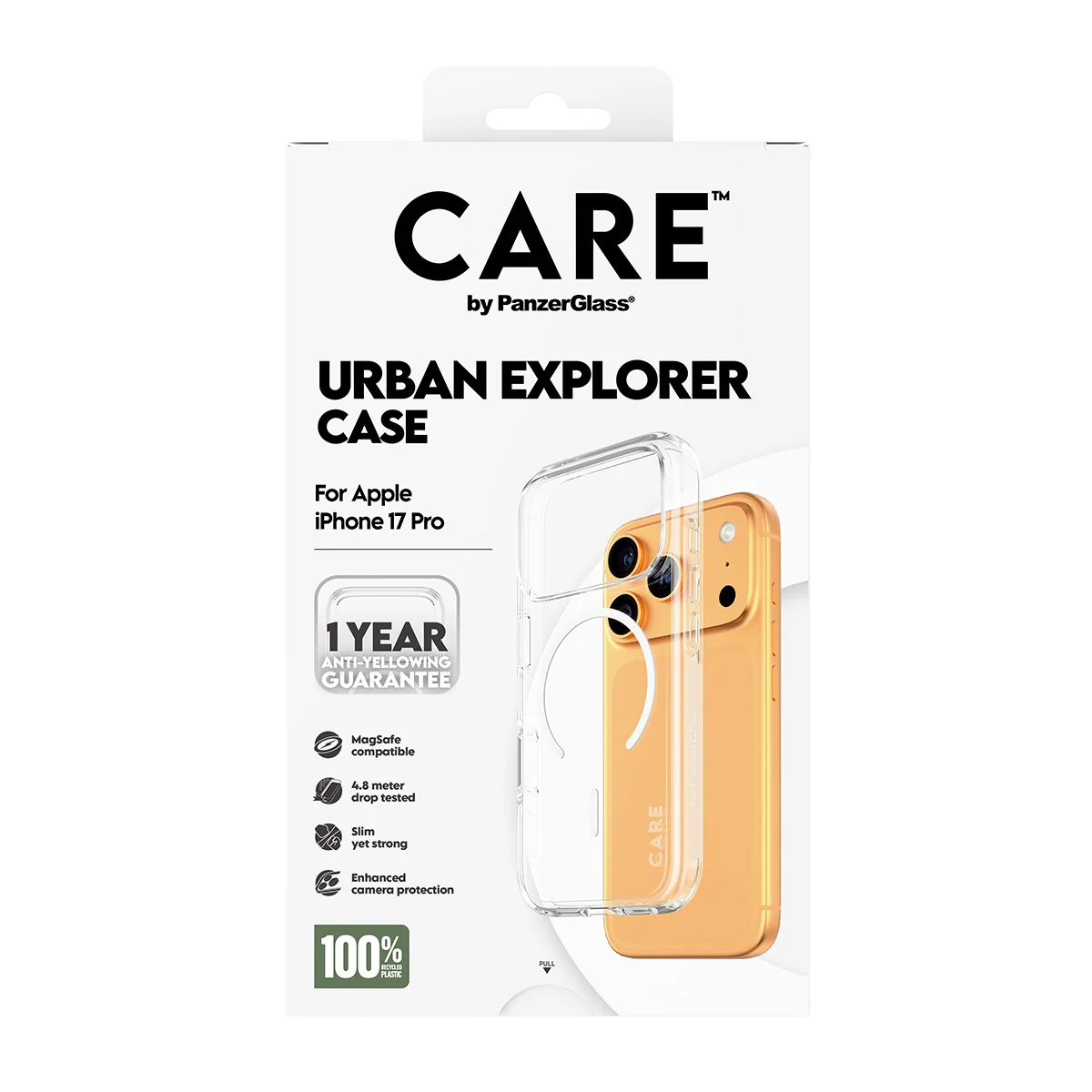 CARE™ by PanzerGlass® Urban Explorer Case Transparent w. White MagSafe iPhone 17 Pro - Image 3