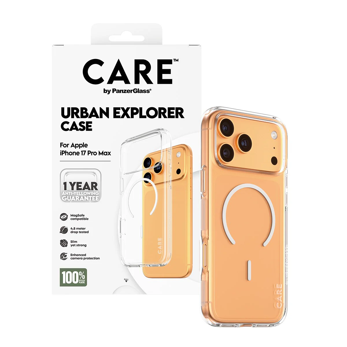 CARE⢠by PanzerGlass® Urban Explorer Case Transparent w. White MagSafe iPhone 17 Pro Max - Image 5