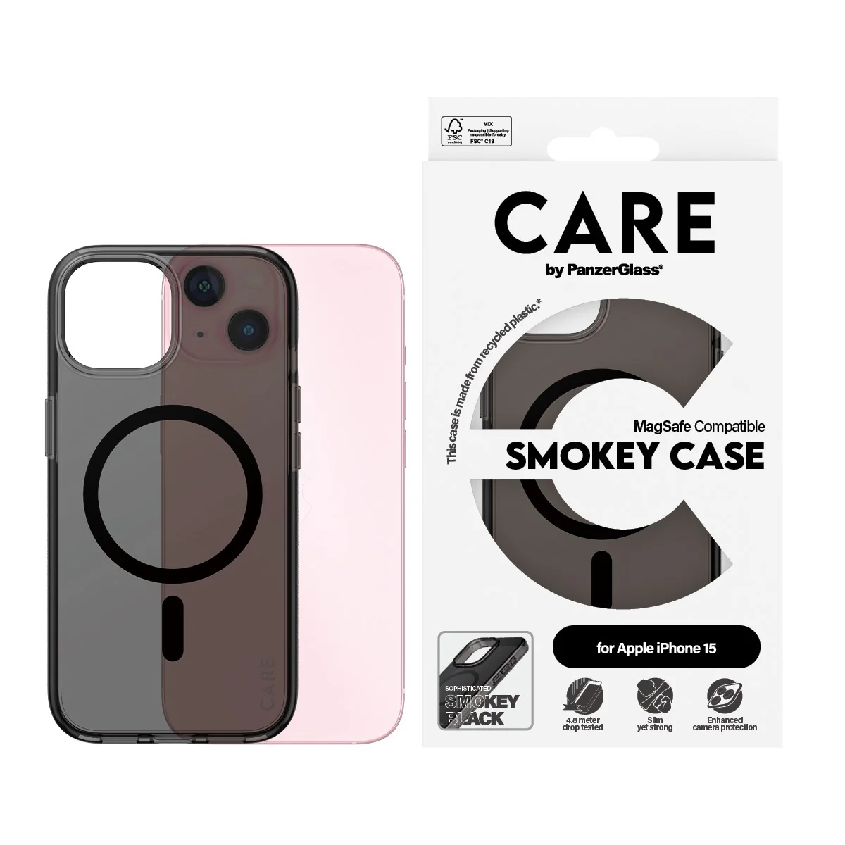CARE™ by PanzerGlass® Smokey Case w. Black MagSafe iPhone 15 - Image 2