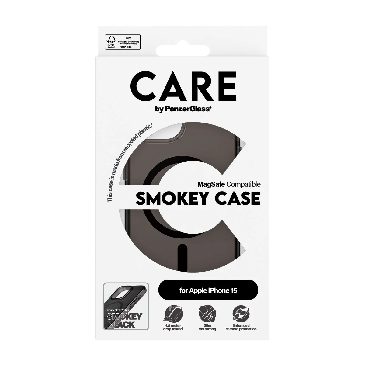 CARE™ by PanzerGlass® Smokey Case w. Black MagSafe iPhone 15 - Image 3