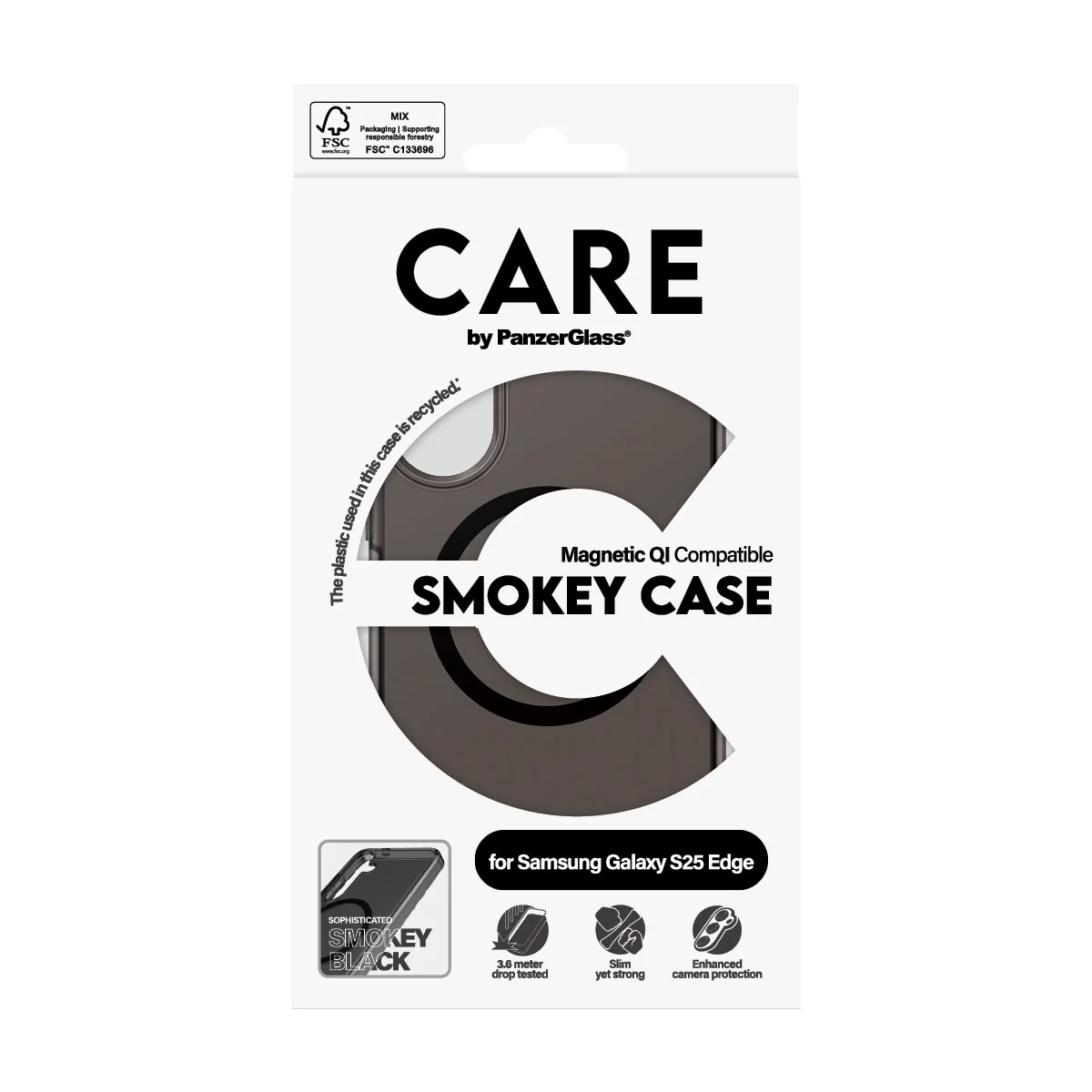 CARE⢠by PanzerGlass® Smokey Case w. Black Qi Compatible Samsung S25 Edge - Image 3