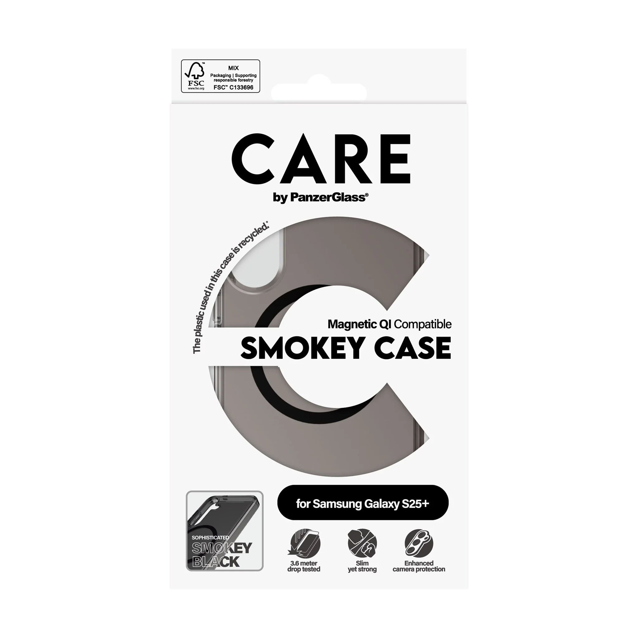 CARE™ by PanzerGlass® Smokey Case w. Black Qi Compatible Samsung Galaxy S25+ - Image 3