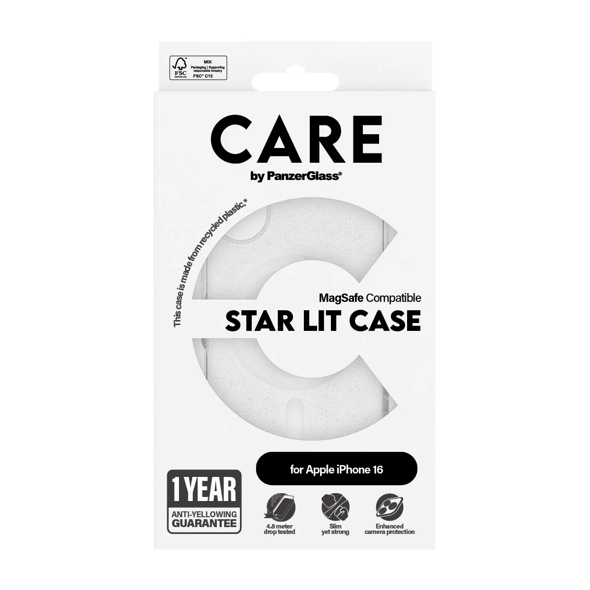 CARE⢠by PanzerGlass® Star Lit Case w. White MagSafe iPhone 16 - Image 3