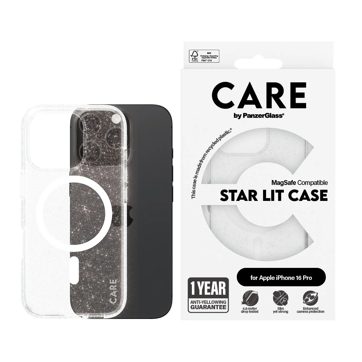 CARE⢠by PanzerGlass® Star Lit Case w. White MagSafe iPhone 16 Pro - Image 2