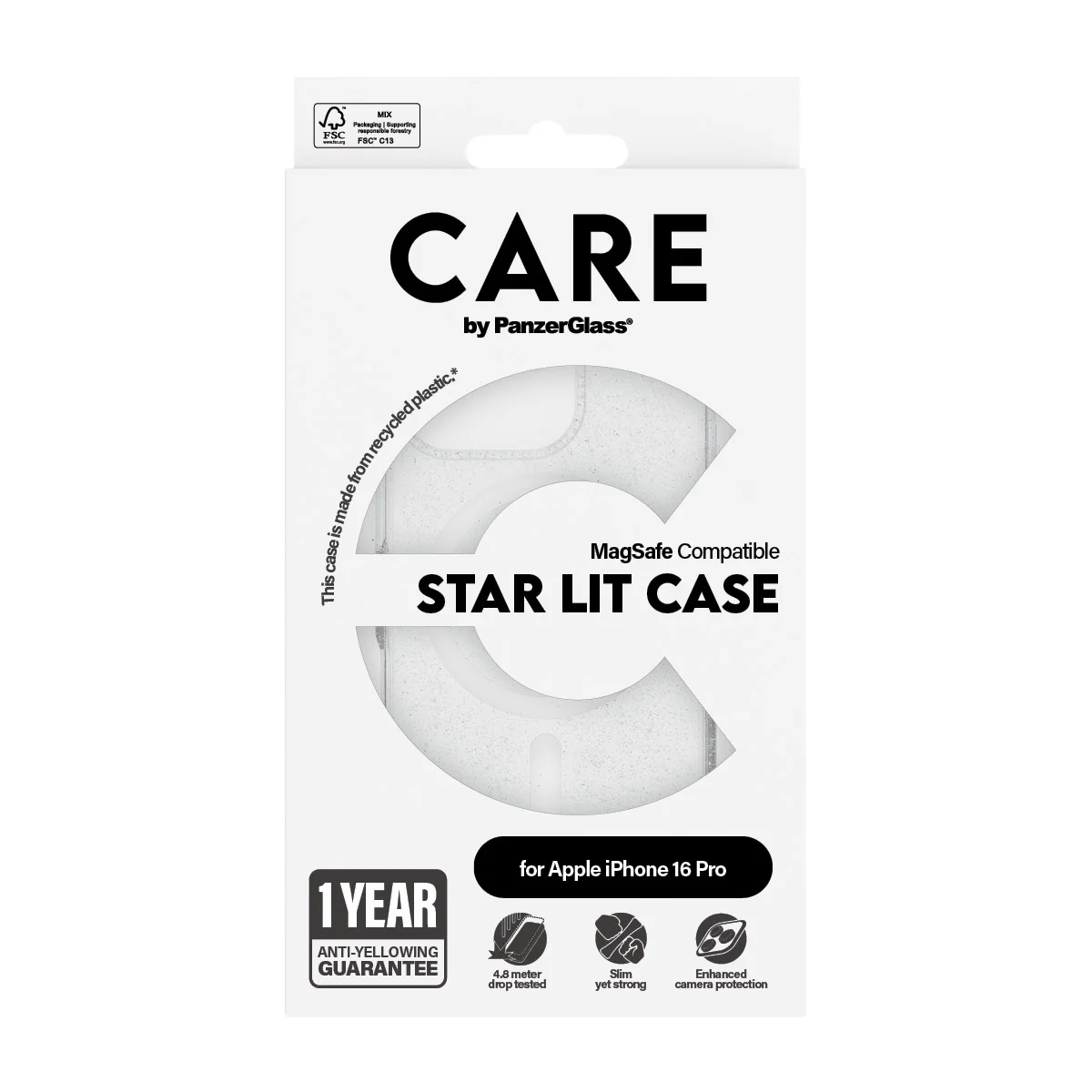 CARE⢠by PanzerGlass® Star Lit Case w. White MagSafe iPhone 16 Pro - Image 3