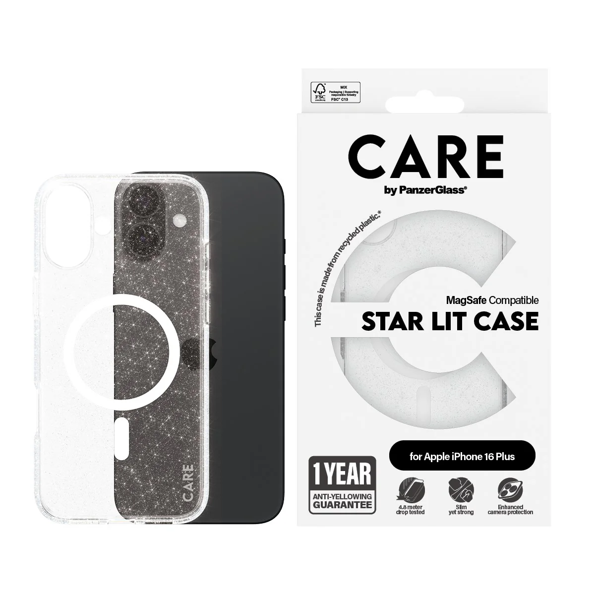 CARE⢠by PanzerGlass® Star Lit Case w. White MagSafe iPhone 16 Plus - Image 2