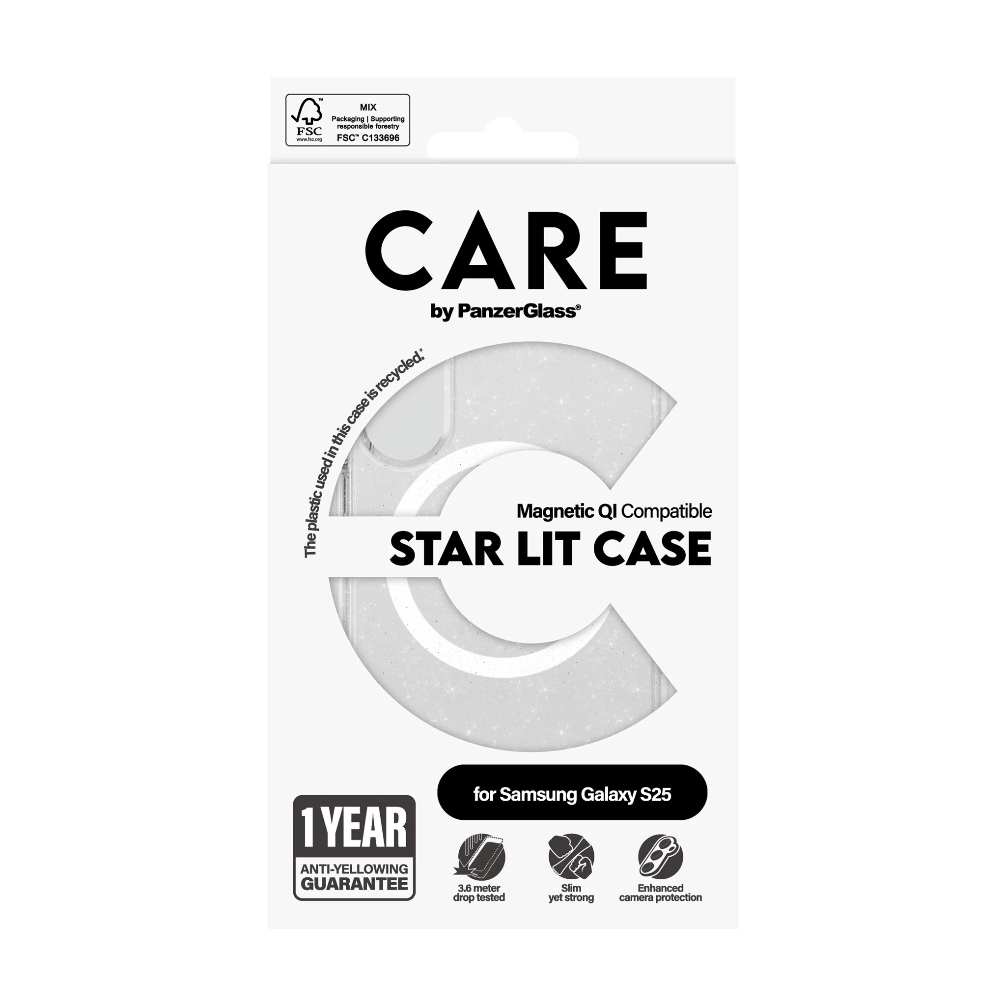 CARE⢠by PanzerGlass® Star Lit Case w. White Qi Compatible Samsung Galaxy S25 - Image 3