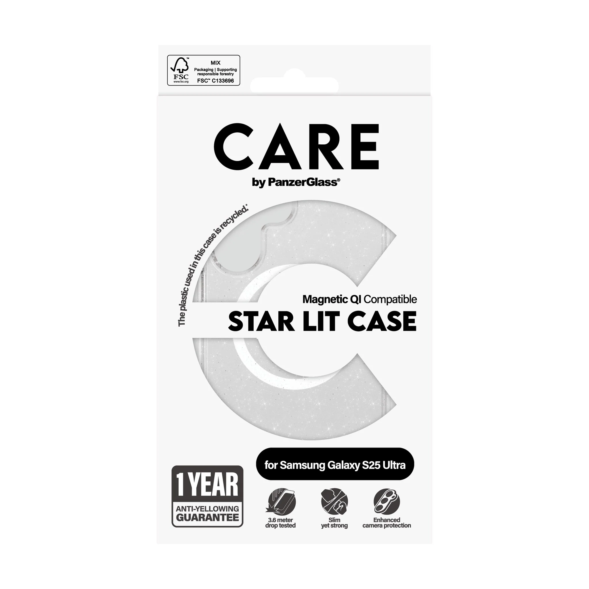 CARE⢠by PanzerGlass® Star Lit Case w. White Qi Compatible Samsung Galaxy S25 Ultra - Image 3