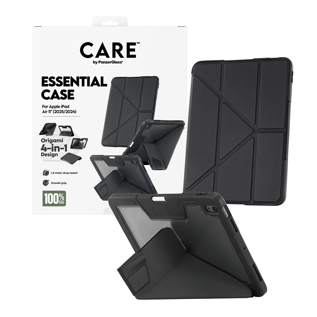 CARE⢠by PanzerGlass®⢠by PanzerGlass Essential Case Black iPad Air 11" (2024-2026) - Image 5