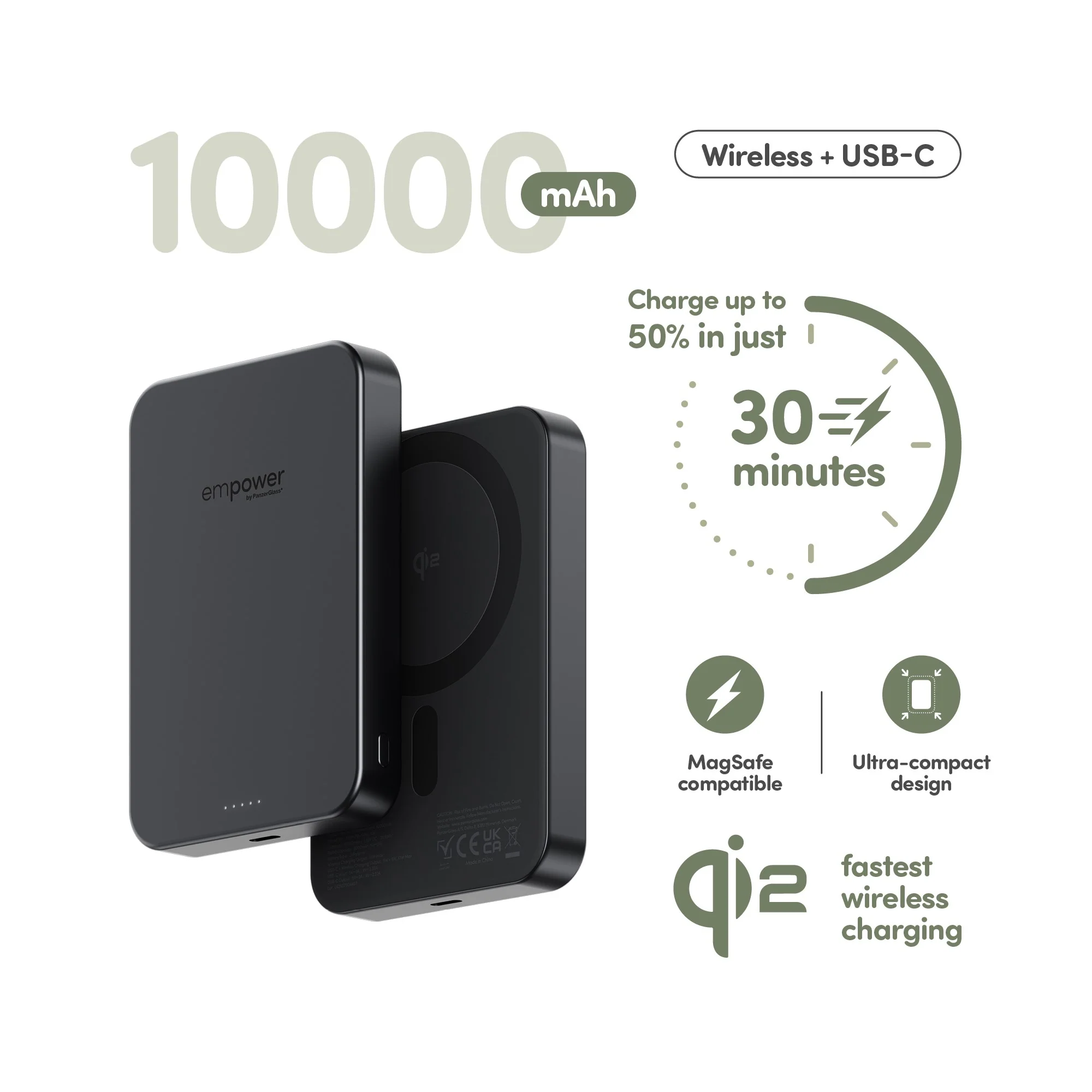 empower™ by PanzerGlass® empower™ Bank | 10000mAh | Space Black - Image 7