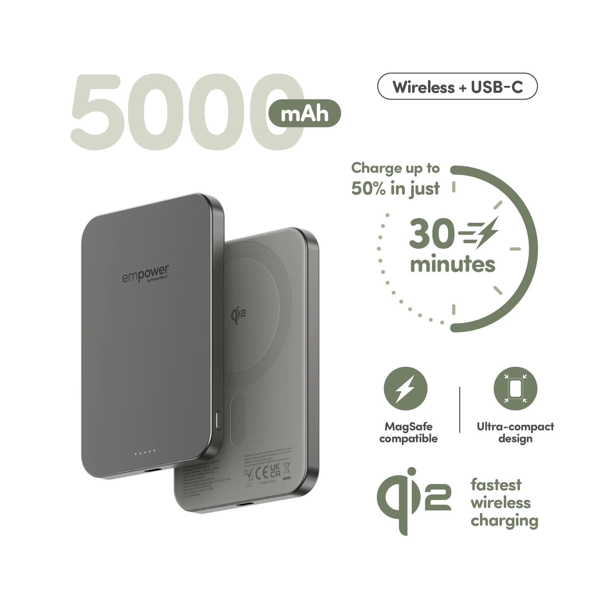 empower™ by PanzerGlass® empower™ Bank | 5000mAh | Titanium - Image 7