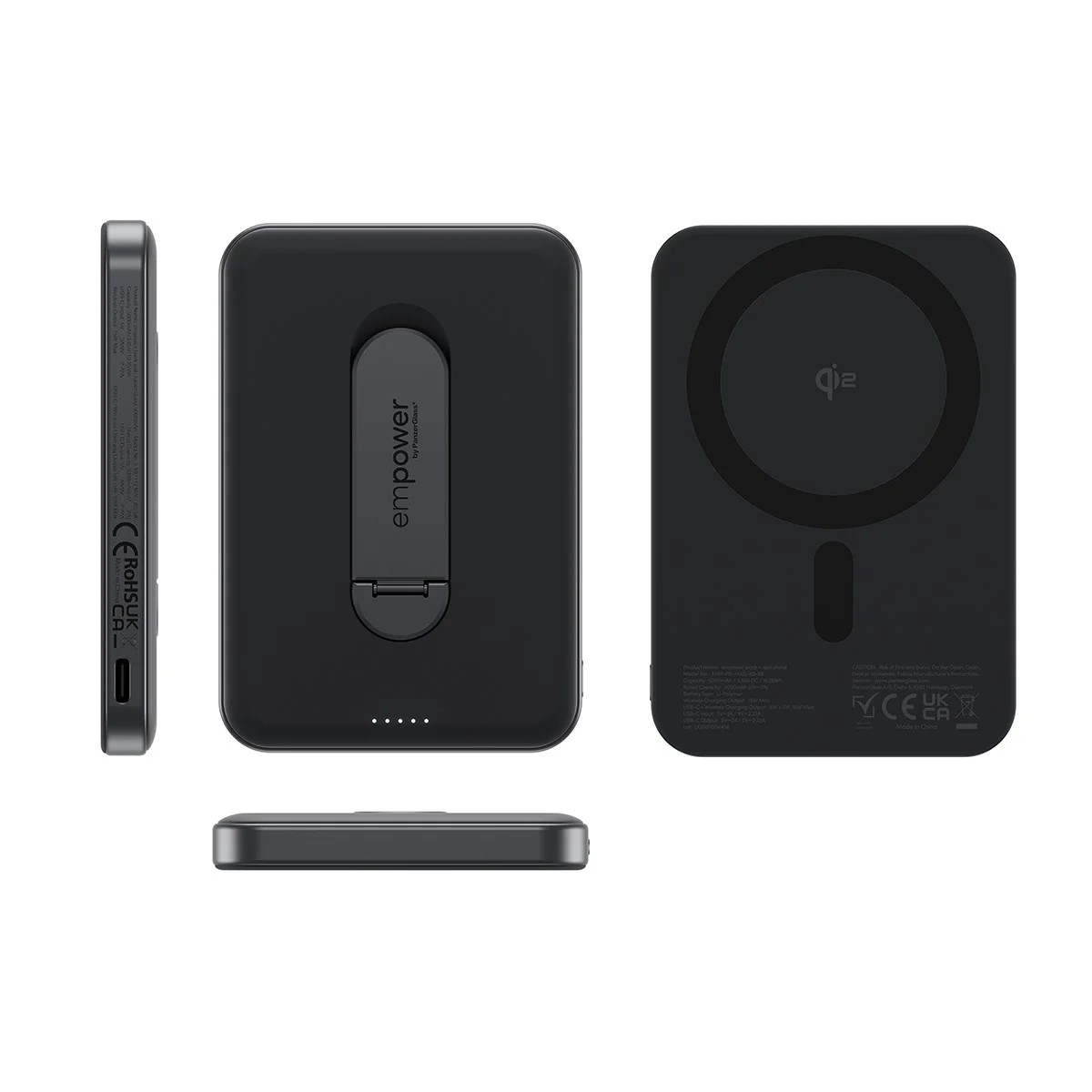 empower™ by PanzerGlass® empower™ Bank w. Spin Stand | 5000mAh | Space Black - Image 5