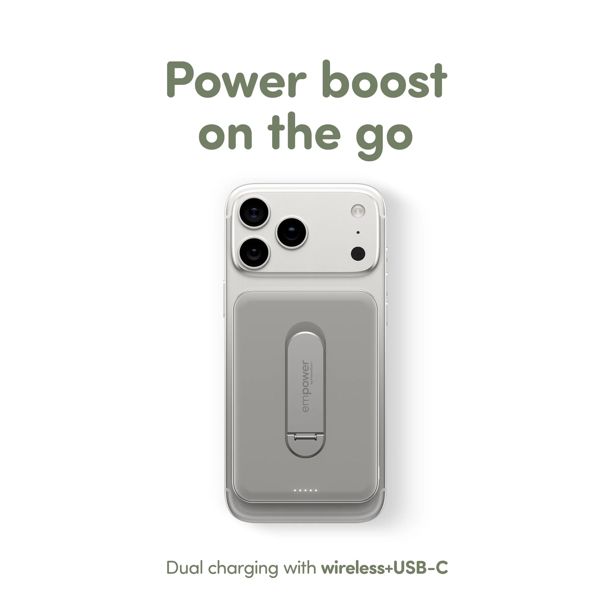 empower™ by PanzerGlass® empower™ Bank w. Spin Stand | 5000mAh | Titanium - Image 10