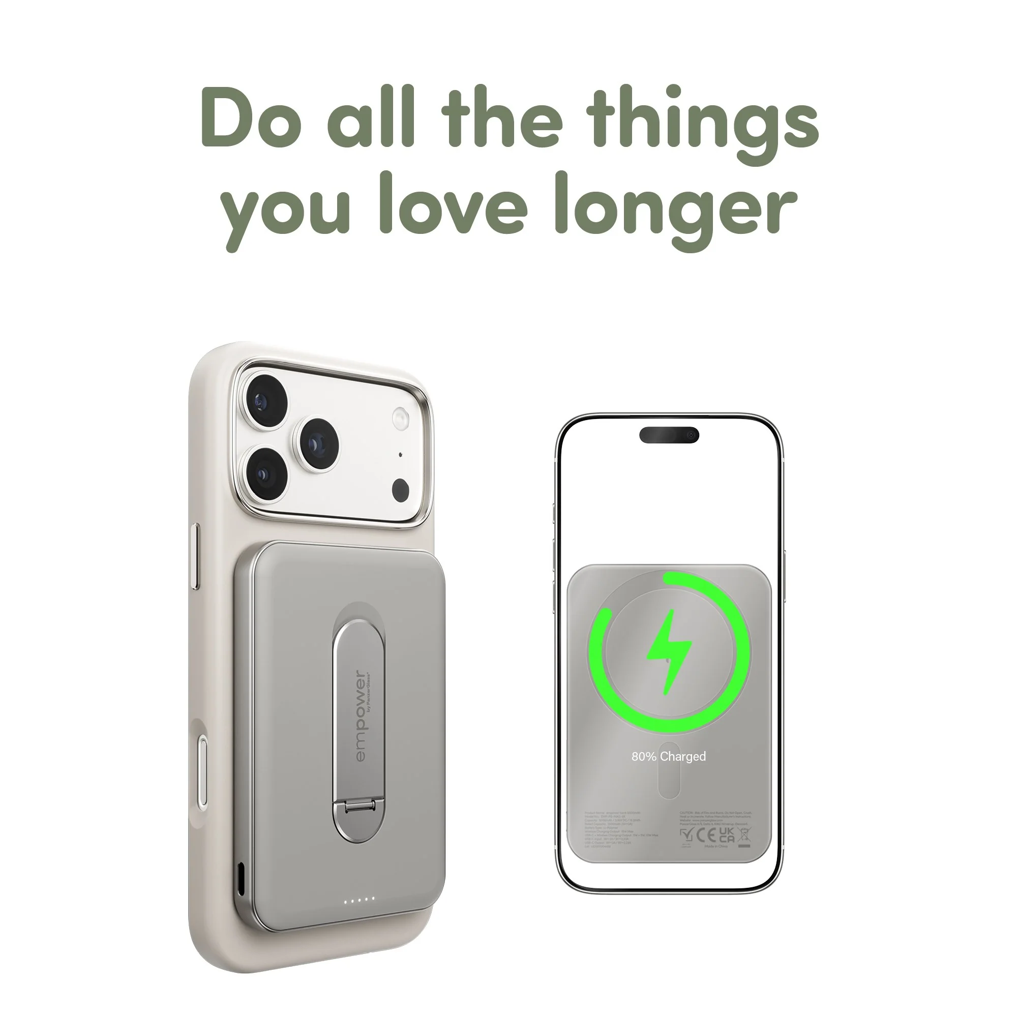 empower™ by PanzerGlass® empower™ Bank w. Spin Stand | 5000mAh | Titanium - Image 11