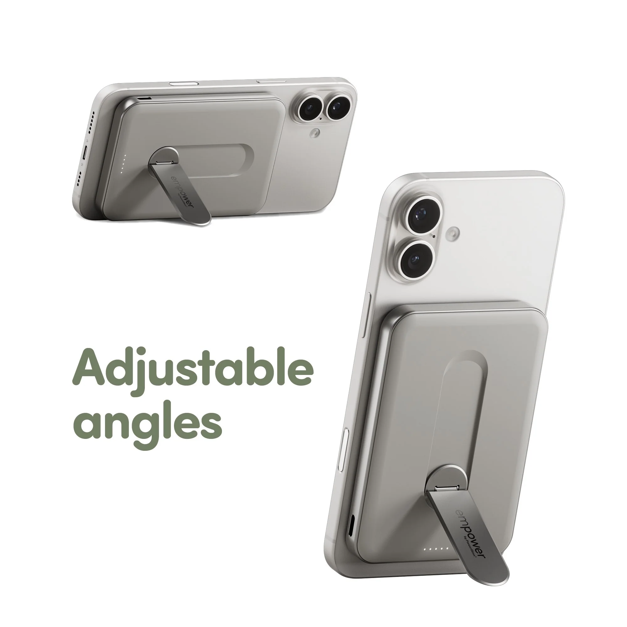 empower™ by PanzerGlass® empower™ Bank w. Spin Stand | 5000mAh | Titanium - Image 12