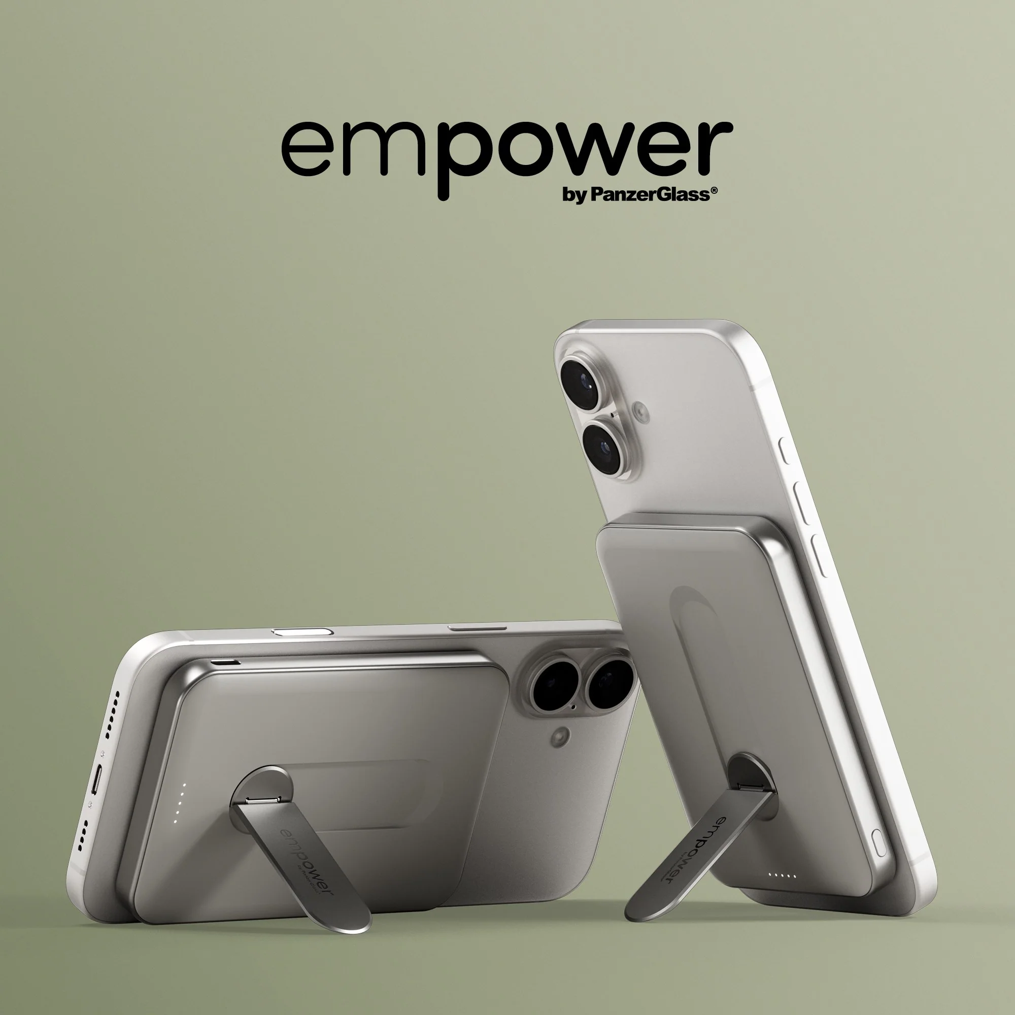 empower™ by PanzerGlass® empower™ Bank w. Spin Stand | 5000mAh | Titanium - Image 9