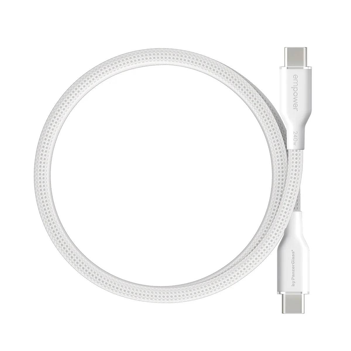 empower™ by PanzerGlass® Magnetic 240W USB-C to USB-C Cable | USB 2.0 | 1.5M | Silver White - Image 4