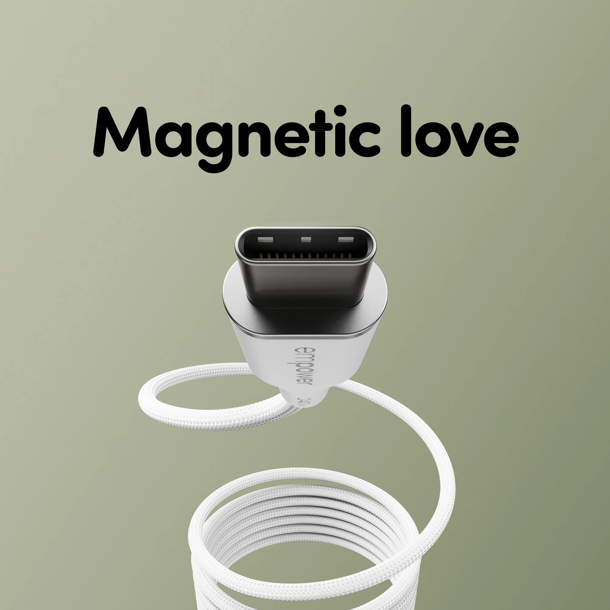 empower™ by PanzerGlass® Magnetic 240W USB-C to USB-C Cable | USB 2.0 | 1.5M | Silver White - Image 7