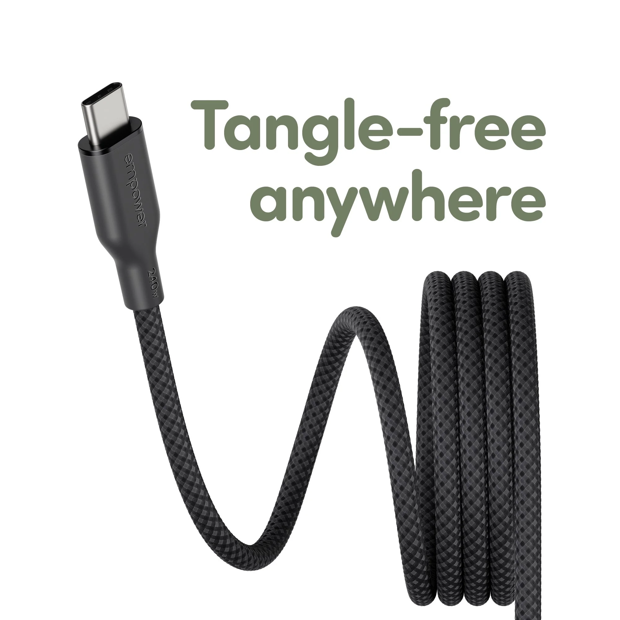 empower™ by PanzerGlass® Magnetic 240W USB-C to USB-C Cable | USB 2.0 | 1.5M | Space Black - Image 13