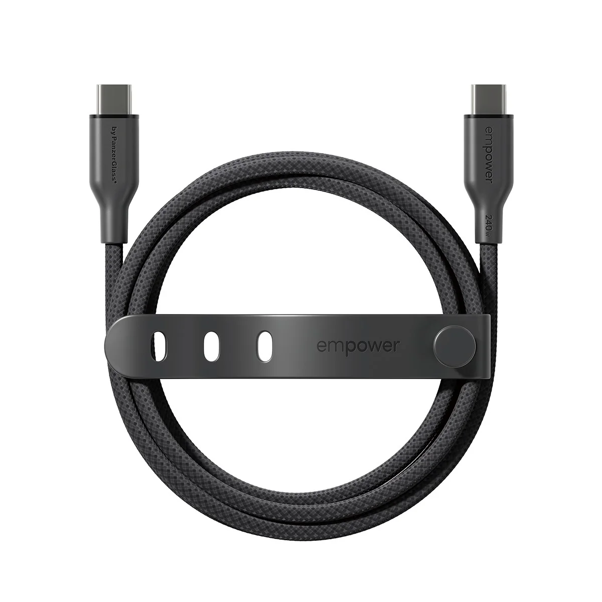 empower™ by PanzerGlass® Racing 240W USB-C to USB-C Cable | USB 2.0 | 1.2M | Space Black - Image 4