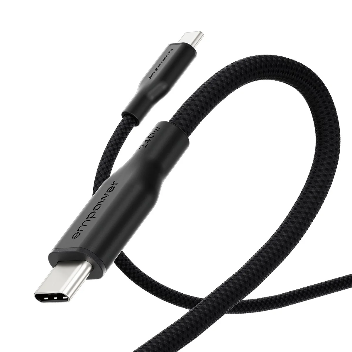 empower™ by PanzerGlass® Racing 240W USB-C to USB-C Cable | USB 2.0 | 2M | Space Black - Image 6