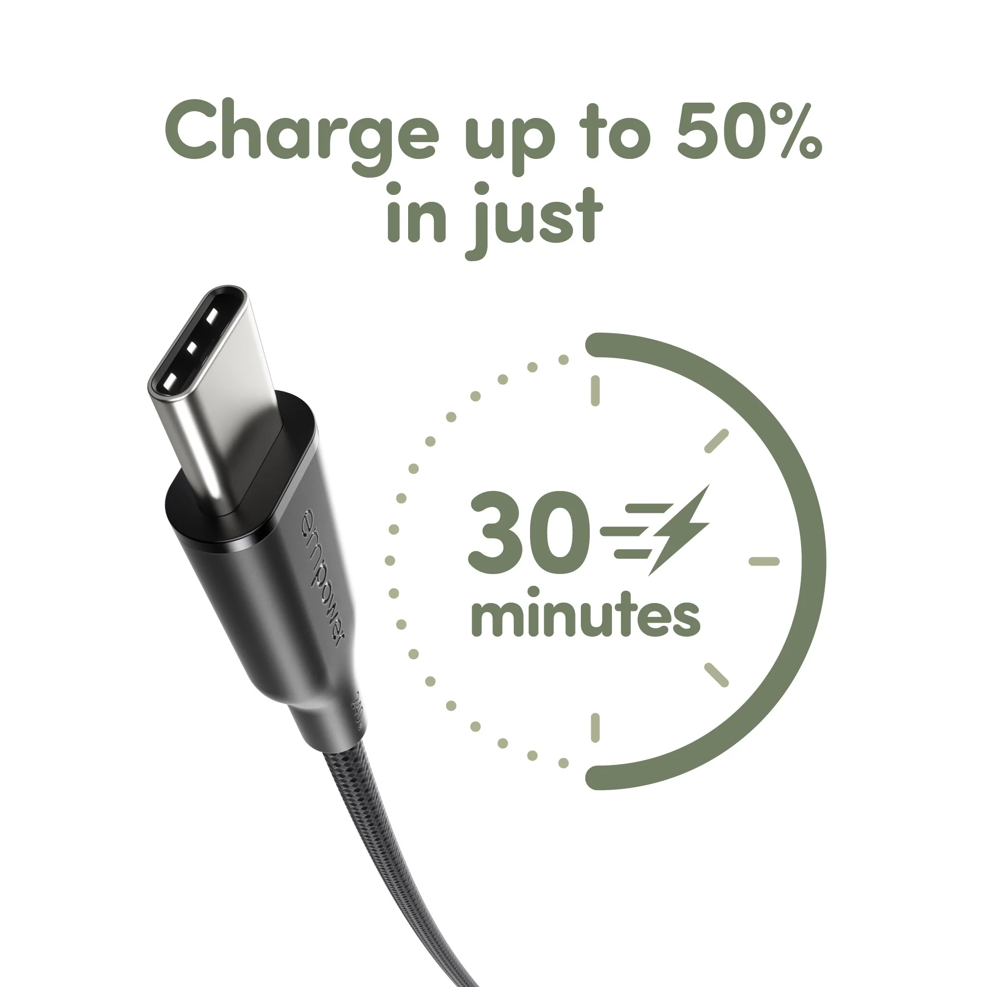 empower™ by PanzerGlass® Racing 240W USB-C to USB-C Cable | USB 2.0 | 2M | Space Black - Image 9