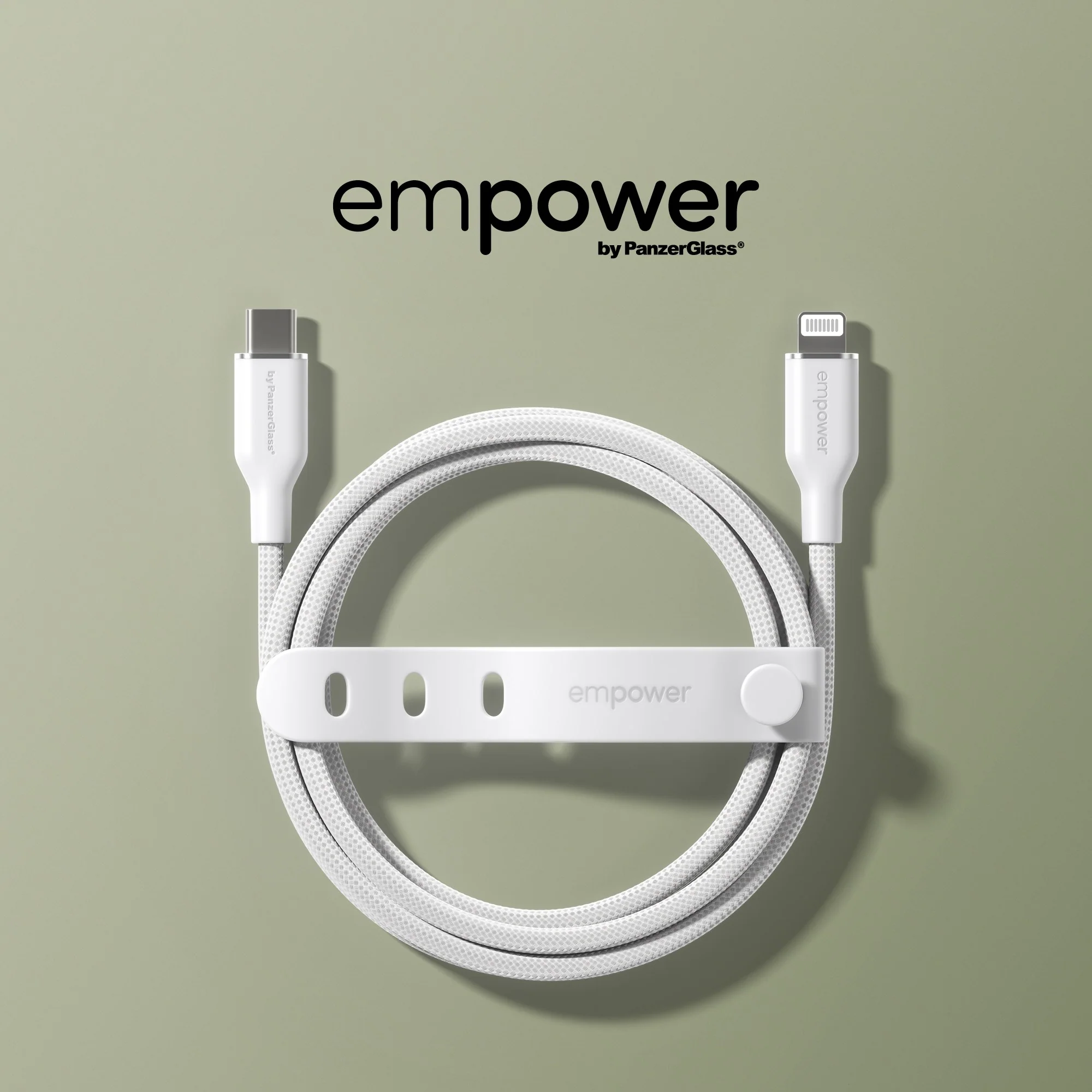 empower™ by PanzerGlass® Racing 60W USB-C to Lightning Cable | USB 2.0 | 1.2M | Silver White - Image 11
