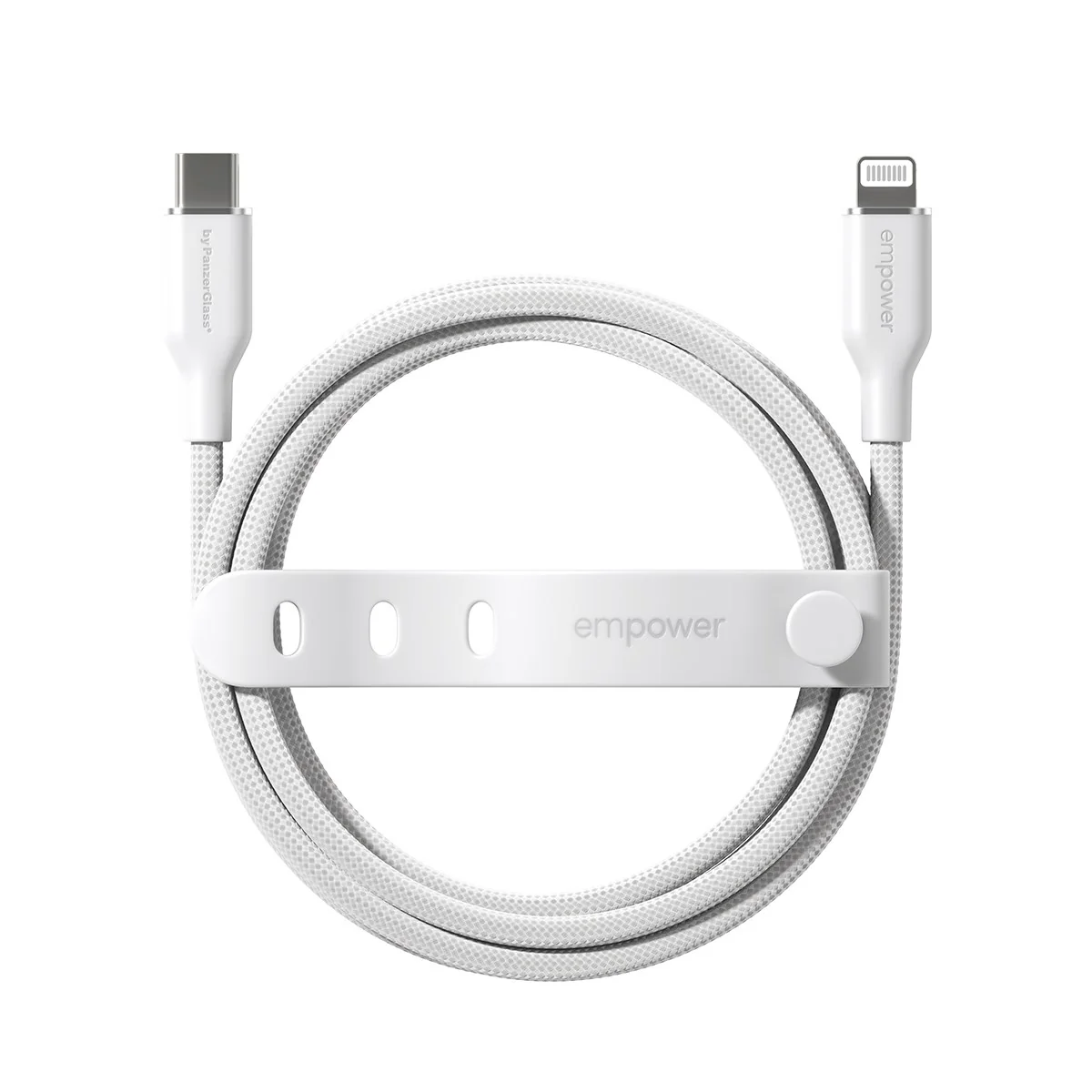 empower™ by PanzerGlass® Racing 60W USB-C to Lightning Cable | USB 2.0 | 1.2M | Silver White - Image 4