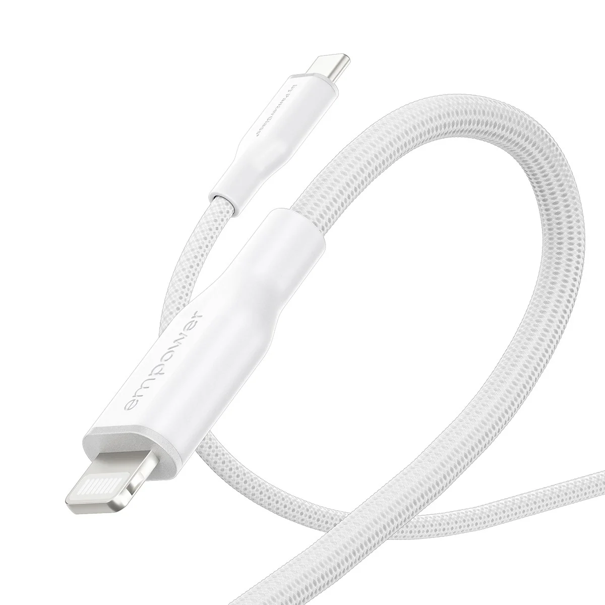 empower™ by PanzerGlass® Racing 60W USB-C to Lightning Cable | USB 2.0 | 1.2M | Silver White - Image 6