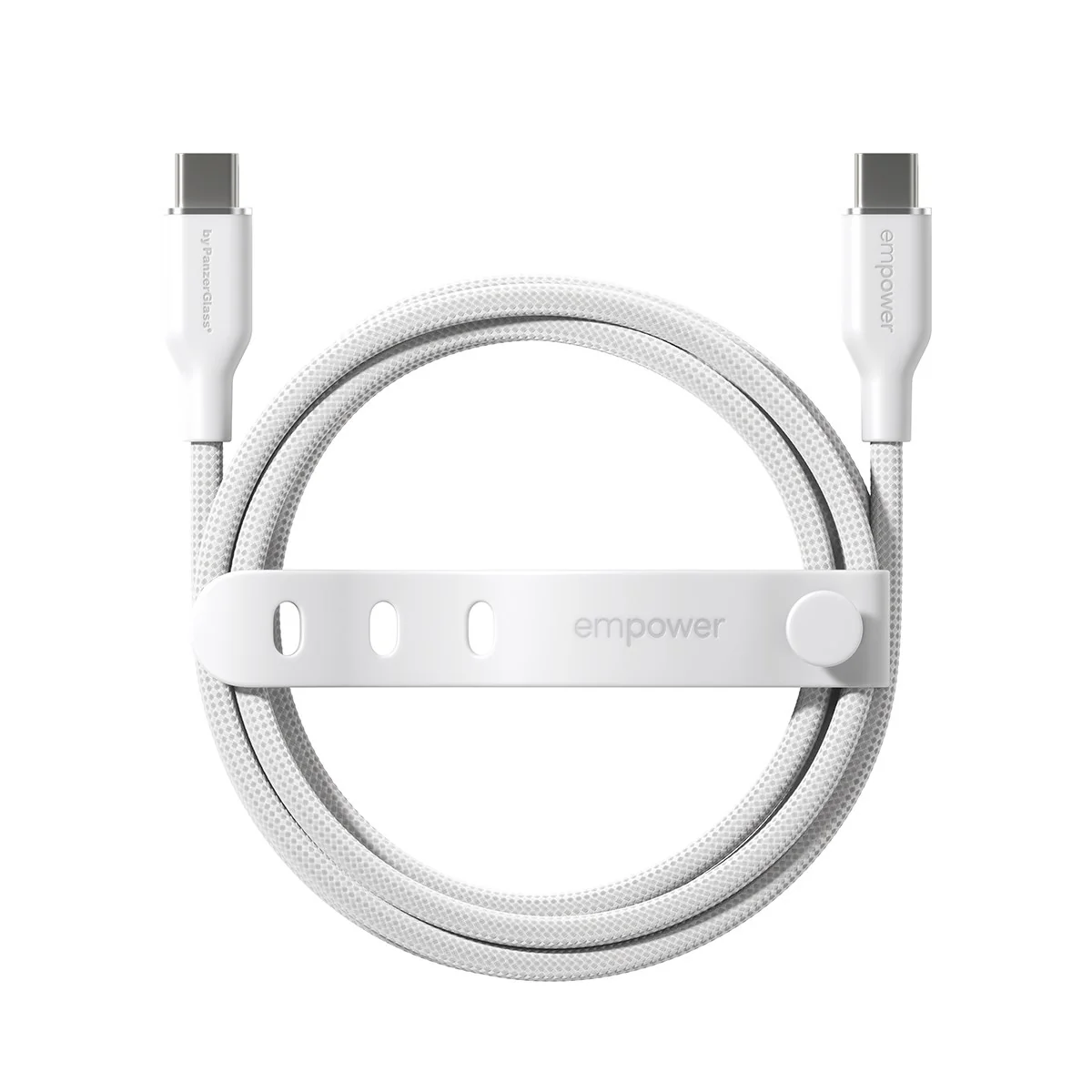 empower™ by PanzerGlass® Racing 60W USB-C to USB-C Cable | USB 2.0 | 1.2M | Silver White - Image 4