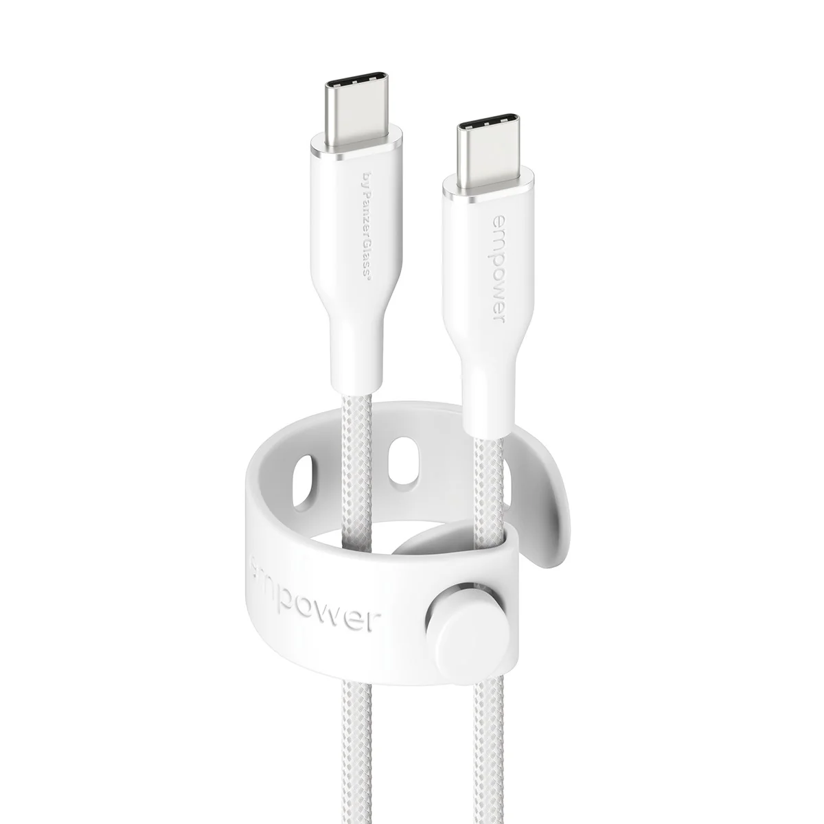 empower™ by PanzerGlass® Racing 60W USB-C to USB-C Cable | USB 2.0 | 2M | Silver White