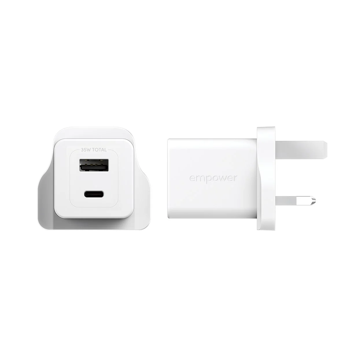 empower™ by PanzerGlass® Turbo 35W Charger incl. USB-C + USB-A | UK Plug| Silver White - Image 5