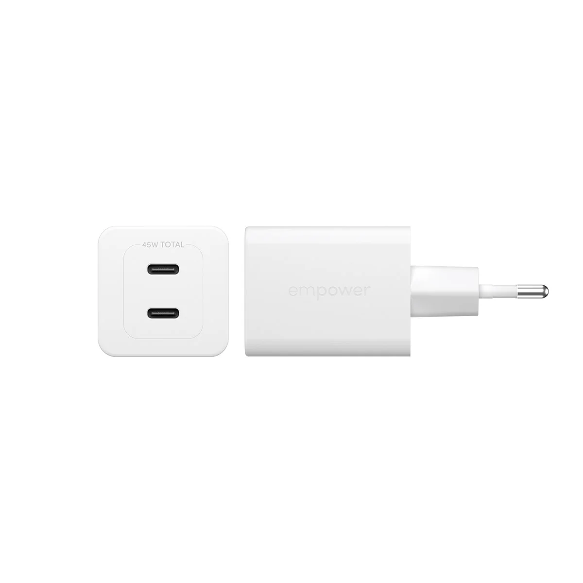 empower™ by PanzerGlass® Turbo 45W Charger incl. 2 x USB-C | EU Plug | Silver White - Image 5
