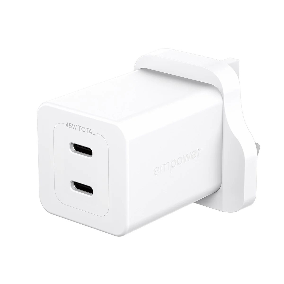 empower™ by PanzerGlass® Turbo 45W Charger incl. 2 x USB-C | UK Plug | Silver White
