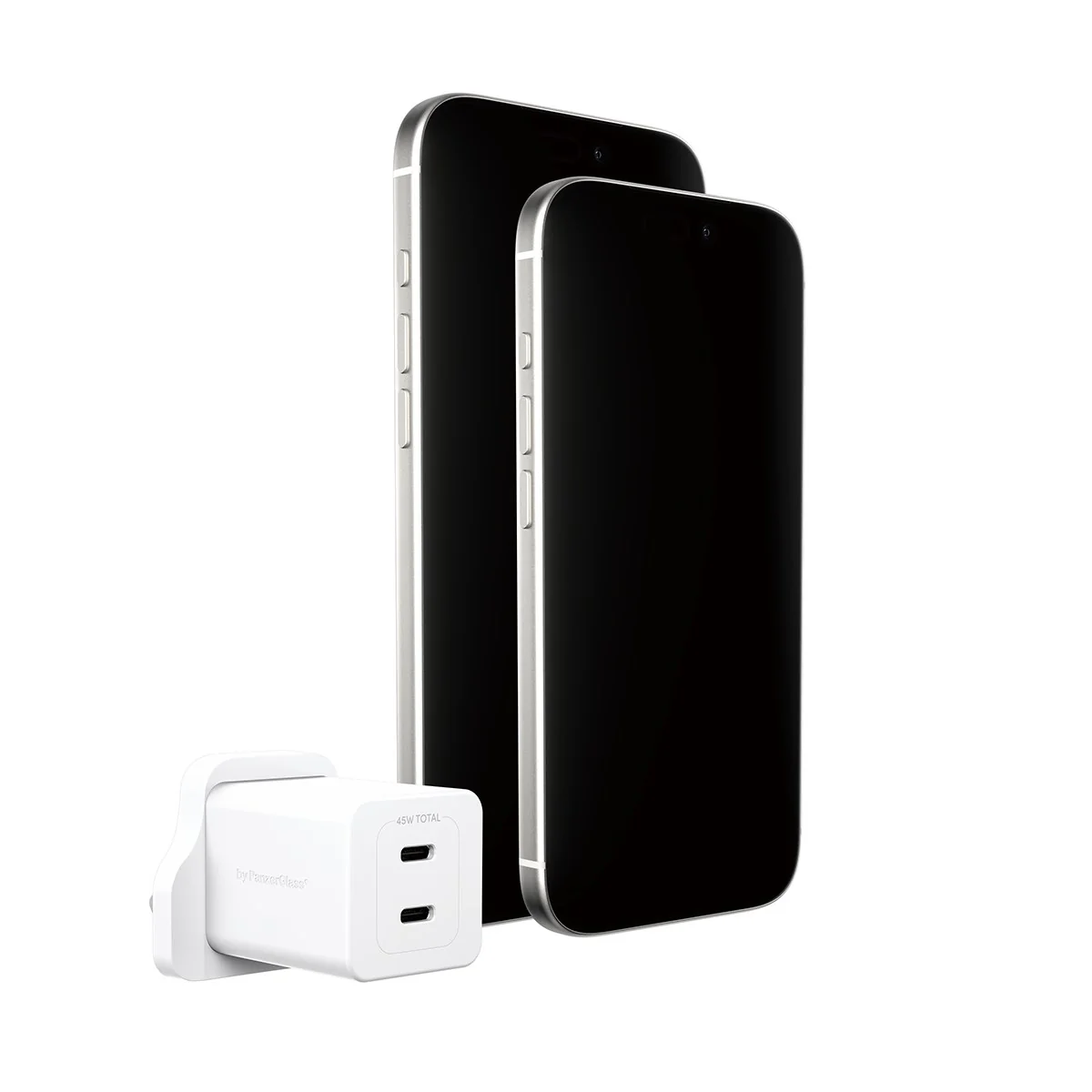 empower™ by PanzerGlass® Turbo 45W Charger incl. 2 x USB-C | UK Plug | Silver White - Image 4