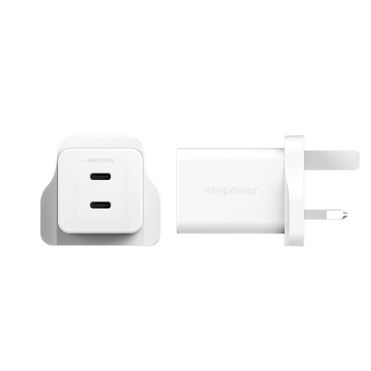 empower™ by PanzerGlass® Turbo 45W Charger incl. 2 x USB-C | UK Plug | Silver White - Image 5