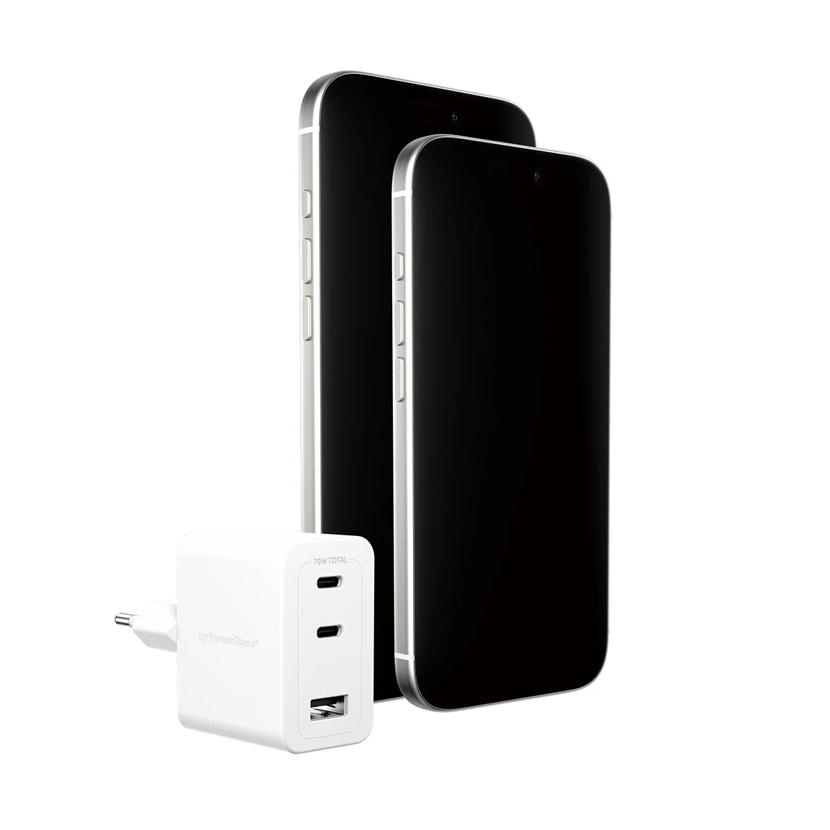empower™ by PanzerGlass® Turbo 70W Multiple Charger incl. 2 x USB-C + USB-A | EU Plug | Silver White - Image 4